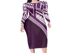 Casual Dresses Polynesian Tribal Tattoo Print Women Elegant Party Dress Autumn Long Sleeve Bodycon Teen Girls Fashion Clothing5272302