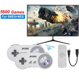 Consoles Video Game Console For Super Nintendo SNES NES Built in 5500 Games HDMICompatible Game Stick TV Game Player Wireless Controller