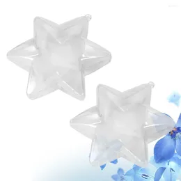 Decorative Figurines 2PCS Christmas Ornaments Star Clear Fillable Craft DIY Mould Hanging Candy Box For Wedding Party Decor