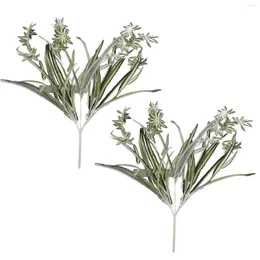 Decorative Flowers Simulation Of Artificial Chlorophytum Wall Materials White Edged Christmas Decorations And