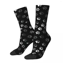 Men's Socks Funny Crazy Sock For Men Black And Silver Prints Harajuku Dog Breathable Pattern Printed Crew Seamless Gift