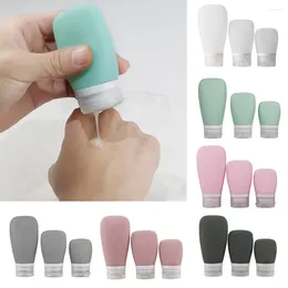 Storage Bottles 30/60/90ml Travel Toiletry Silicone Refillable Squeeze Tube Empty Bottle Leakproof Shampoo Container Lotion