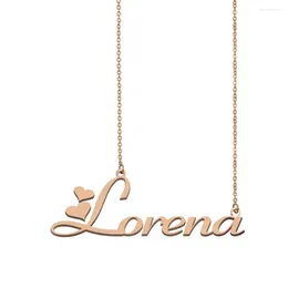 Pendant Necklaces Lorena Name Necklace Custom Nameplate For Women Girls Friends Birthday Wedding Christmas Mother Gift