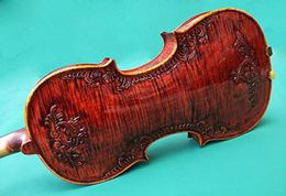 Real s High grade Hand carved flower violin44 solid wood Red wine violin beginner student Professional musical instruments 81368985944297