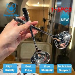 Spoons 1-5PCS Stainless Steel Household Drinking Spoon Feel Comfortable Products Porridge Creativity Round