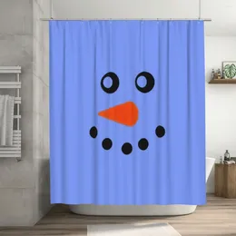 Shower Curtains THE SNOWMAN FACE Curtain 72x72in With Hooks Personalized Pattern Privacy Protection
