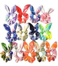 Women Rabbit Ears Hairbands Velvet Scrunchies Tiedye Elastic Hairbands Scrunchy Hair Ties Ropes Girl Ponytail Holder Hair Headwea1668278