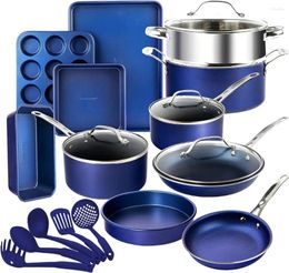 Cookware Sets 20 Piece Set Nonstick Pots And Pans BakewareSet With Ultra Durable Mineral & Diamond Coating Free