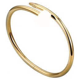 Love Gold Bracelet nail bracelet Designer Bangles for Women Mens Stainless Steel Alloy Armband18K Plated Gold Silver Rose Jewelry Diamond Bracelets2024g