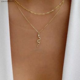 Pendant Necklaces Vintage Snake Pendant Necklace Punk Necklace Mens Fashion Gold and Silver Necklace Jewellery Girl Party GiftL2404