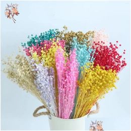 Wedding Decorations Decorative Flowers Natural Dried Linen Grass Bouquets Preserved Real Plants For Home Room Decor Diy Material Dec Dhfvb