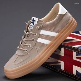 Casual Shoes Men's Canvas Wear-Resisting Lace-up Flat 2024 Male Sneakers Luxury Design For Men