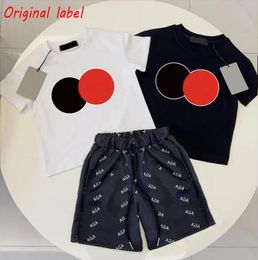 Summer Fashion Print Children's Clothing O-Neck T-shirt + Shorts 2-Piece Set Cotton Kids Suit Boy Girl Baby 2-14 Years