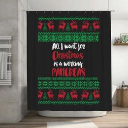 Shower Curtains All I Want For Christmas Is A Working Pancreas Curtain 72x72in With Hooks DIY Pattern Privacy Protection