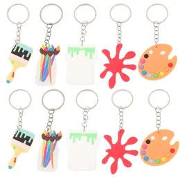 Gift Wrap 10pcs Artist Tool Cartoon Keychain Pendants Cute Key Chain Hanging Ornament Ring