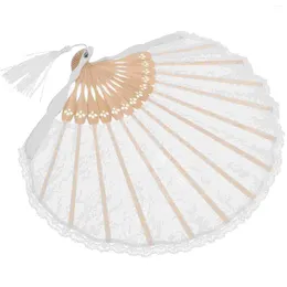 Decorative Figurines Handheld Vintage Lace Folding Fan Prom Party Decoration Flower Spanish Fans Bridesmaid