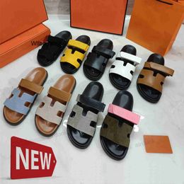 Home Oran Designer Chypre Sandals Genuine Leather Slippers platform slides sand sandles casual woman Fashion L