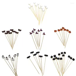 Forks 100Pcs Toothpicks With Decoration Cocktails Pick For Halloween Themed Party