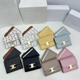 Designer women Leather wallets luxury Credit Card Holder men purse bags fashion two-in-one gold Hardware women of Zippy coin purses high quality