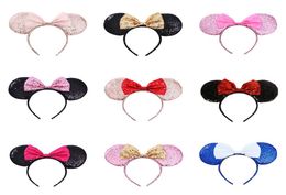 Cartoon multicolor full sequin bow hair bands children039s mouse headbands amusement park headwear cute mouse headband hairpin 1830027
