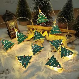 LED Strings Xmas Tree Snowman Light Christmas Decorations For Home 2023 Navidad Hanging Pendant Ornament New Year Decor String Lights YQ240401