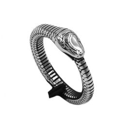 Chain Exquisite Snake Ring Stainless Steel Jewelry Animal Amphisbana Biker Mens Women Girls Ring SWR0916A Q240401