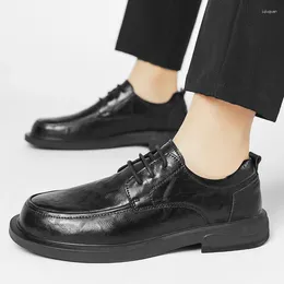 Casual Shoes Leather Men's High-grade Handmade Fashion Comfortable Lace Up Daily Dating Loafers Formal Party