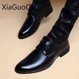 Dress Shoes Fashion Men's Formal Soft Leather Casual Flat Business Work Rubber Mens