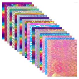Window Stickers 12in X 19in Multiple Styles Holographic Gradient Adhesive Craft 19 Assorted Colors Making Signs Cups Wall Decor For