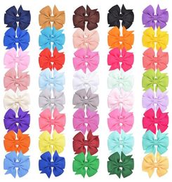 Solid Mini Hair Bows with Clip for Baby Girls Grosgrain Ribbon Hair Clip Boutique Hairpin Barrettes Kids Hair Accessories 40 Color3031581