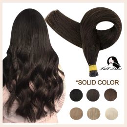 Extensions Full Shine I Tip Hair Extensions Pure Color 40 Grams Keratin Micro Bead Machine Remy Pre Bonded Soft Straight Hair For Women