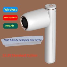 Dryers 350w Rechargeable Cordless Electric Hair Dryer Strong Wind Portable Dryer Air Wind Anion Blower Dry Charging Base Lightweight