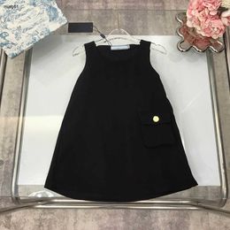 Brand girls dresses Solid color sleeveless child partydress baby skirt Size 100-150 CM kids designer clothes Princess dress 24Mar