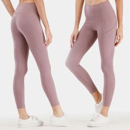 Casual LU Align With Phone Pocket Ankle Length Fiess Leggins Women Yoga Outfit Pants