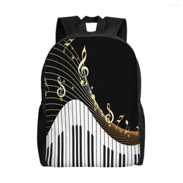 Backpack Unisex Shoulder Casual Hiking Piano Music Notes School Bag Travel Laptop Rucksack