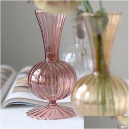 Other Arts And Crafts Vases Glass Bubble Vase Art Colorf Transparent Small Bottle Creative Decorative Ornaments Candlestick Decorati Dhpnh