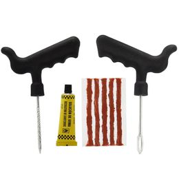 Car Bike Truck Motorcycle Tyre Repair Kit Studding Tool Set Tubeless Tyre Puncture Plug Patch Strip Glue Garage Tool Accessories