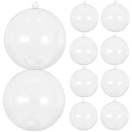 Decorative Figurines 10pcs Clear Hanging Balls Plastic Fillable Ball Ornaments Christmas Holiday Wedding Decors