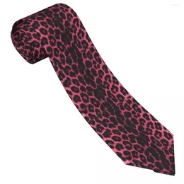 Bow Ties Pink Leopard Tie Geometric Print Cosplay Party Neck Men Women Cool Fashion Necktie Accessories Quality Graphic Collar