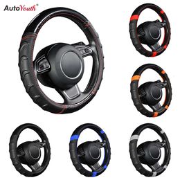 Car Steering Wheel Cover with Ring AY10038 Breathable Non Slip Universal 38cm/15 Inch FOR HYUNDAI Nissan for MAZDA CX5