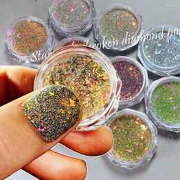 Nail Glitter 10Colors Reflective Powder Net-0.5g Sparkly Flash UV Gel Polish Chrome Pigment Dust Manicure Decoratio