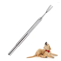 Dog Apparel Tick Remover For Dogs Stainless Steel Rustproof Foolproof Puller Tweezers Pet Mite Flea Extractor DogTick Clamp Accessories