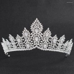 Hair Clips Crystals CZ Cubic Zirconia Wedding Bridal Royal Tiara Diadem Crown Women Prom Jewellery Accessories CH10135