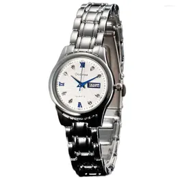 Wristwatches Women Fashion Calendar Watch Steel Strip Waterproof Quartz Analog Wrist Correa Reloj 22mm Watches