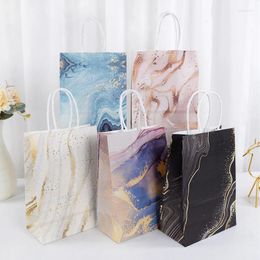 Gift Wrap 5pcs Marble Design Paper Bag Wedding Candy Gifts Packaging Bags For Guest Birthday Festival Party Favours Supplies