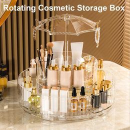 Storage Boxes 360 Degree Rotatable Cosmetic Organiser Luxury Desktop Accessories Acrylic Transparent Makeup Brush