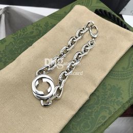 Stainless Steel Metal Bracelets Designer Silver Chain Charm Bangles Bracelets Double Letter Bracelets For Men Women