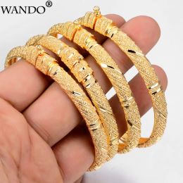 Bangles Wando Trendy Can open 24K Gold Color Bangles for Women/Girl Special Dubai Wedding Bride Bracelet Ramadan Middle East Jewelry