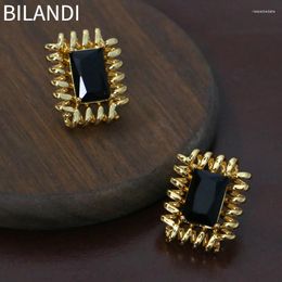 Stud Earrings Bilandi Modern Jewellery 925 Silver Needle High Quality Copper Black For Women Party Gifts Accessories