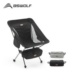 BSWolf Folding Chair Ultralight Detachabl Portable Camping Chair Fishing chiar for camping and tourism Hiking Picnic Seat Tools 240327